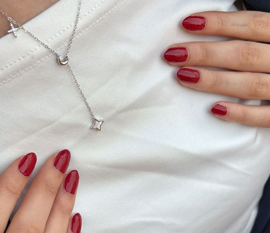 قلادة نجمة من الفضة الإسترلينية 925 مطلية بالذهب عيار 18 قيراط للنساء