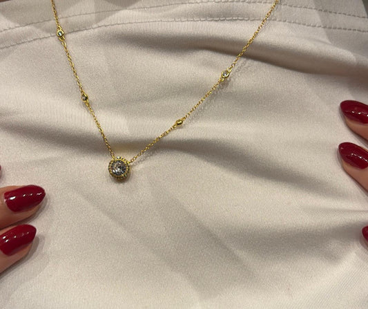 قلادة سلسلتين طويلة من الفضة الإسترلينية 925 بزركون  للنساء