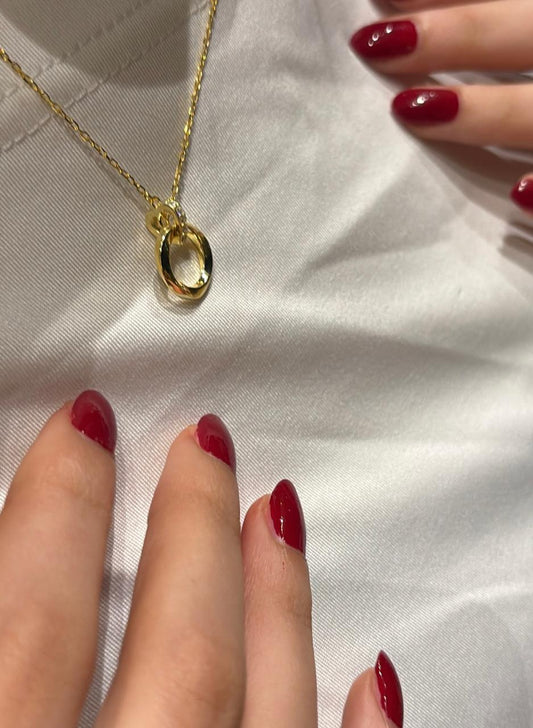 قلادة دائرة فضه استرليني 925أنيقة