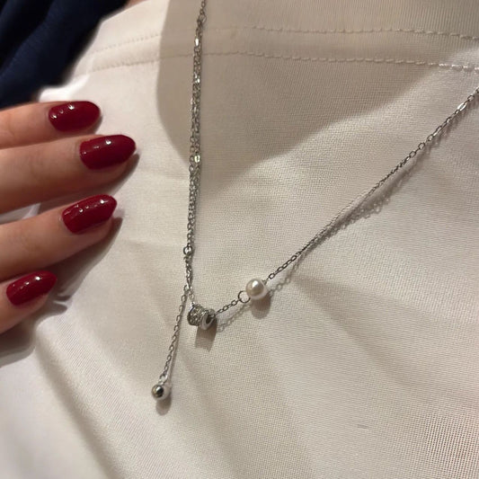 قلادة شرابة فاخرة من الفضة الإسترلينية 925 للنساء